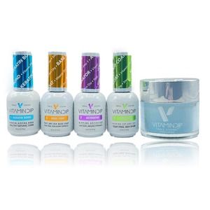 Triple Vitamin Dip Liquid Set 4 bottles + Take Me to the Beach Blue Dipping Powd